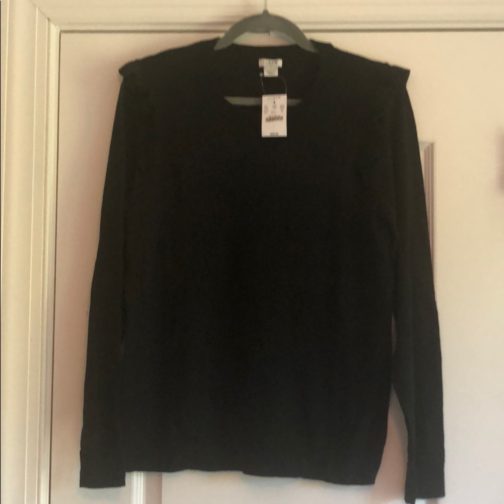 Jcrew Ruffle shoulder sweater